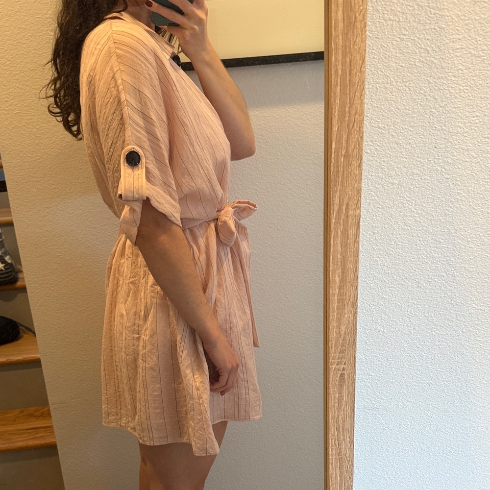 La Maison Talulah Pink Button-Up Dress with Belt Size L - Picture 3 of 11